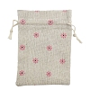 Printed Cotton Imitation Burlap Packing Pouches Drawstring Bags PW-WG7B662-20-1