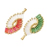 Glass Seed Beaded Pendants PALLOY-MZ01375-2