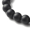 Energy Power Synthetic Black Stone & Synthetic Hematite Beads Stretch Bracelets Set for Men Women BJEW-JB06793-11