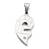 Heart 304 Stainless Steel Rhinestone Split Pendants STAS-I060-02C-3