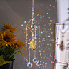 Glass Teardrop Pendant Decorations AJEW-Q143-05-1
