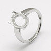 Anti-Tarnish Adjustable Rhodium Plated 925 Sterling Silver Finger Ring Components STER-P033-17P-1