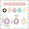 50Pcs 5 Colors Light Gold Plated Alloy Enamel Pendants ENAM-SC0003-70-2