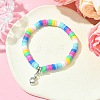 Handmade Polymer Clay Heishi Beads Stretch Bracelet BJEW-JB07424-4