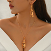 Ethnic Style Brass Cone Tassel Earrings & Necklaces Sets for Women NB2272-3