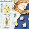 6Pcs 6 Colors Brass Enamel Locket Pendants KK-CJ0005-72-2