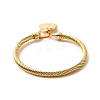 Ion Plating(IP) 304 Stainless Steel Saint Benedict Charms Twist Rope Bangle for Women BJEW-P283-06G-2