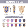 60Pcs 12 Colors Zinc Alloy Enamel Religion Oval with Virgin Mary Chandelier Component Links FIND-FH0017-98-2