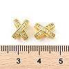 Brass Micro Pave Cubic Zirconia Beads KK-P297-06G-3