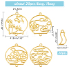 40Pcs 2 Style Alloy Lantern Links PALLOY-OC0002-90-2