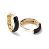 Black Enamel Hinged Hoop Earrings EJEW-C030-09G-2