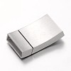 Matte 304 Stainless Steel Rectangle Magnetic Clasps STAS-I045-10-2