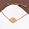 304 Stainless Steel Box Chain Slider Bracelets BJEW-B163-01G-3