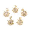 Brass Micro Pave Cubic Zirconia Charms KK-D159-04G-1