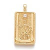 Brass Micro Pave Clear Cubic Zirconia Pendants ZIRC-Z004-01T-1