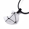 Adjustable Natural Quartz Crystal Moon Pendant Necklace NJEW-B086-02C-3