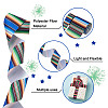 2Rolls 2 Styles Stripe Pattern Printed Polyester Grosgrain Ribbon OCOR-TA0001-37G-4