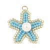MIYUKI Glass Seed Beaded & Shell Pearl Pendants PALLOY-MZ01378-02-1