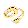 Rack Plating Brass Hollow Teardrop Open Cuff Rings X-RJEW-D009-01G-2