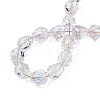 Transparent Crackle Glass Beads Strands GLAA-N051-03-4
