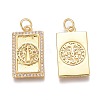 Brass Micro Pave Clear Cubic Zirconia Pendants ZIRC-Z008-41G-2