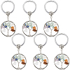 SUNNYCLUE 6Pcs Natural/Synthetic Mixed Gemstone Keychain KEYC-SC0001-09-1