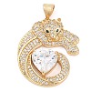 Brass Micro Pave Cubic Zirconia Pendants KK-M307-09G-1