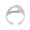 304 Stainless Steel Textured Open Cuff Rings RJEW-C095-08A-P-3