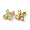 Brass Micro Pave Clear Cubic Zirconia Pendants KK-Z041-01G-X-2