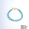 Fashionable Korean Style Brass Synthetic Turquoise Bracelets LH9898-8-1