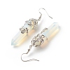 Opalite Bullet with Flower Dangle Earrings EJEW-G300-02P-04-3