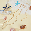 Ocean Iron Glass Rhinestone Shell Shape Tassel Waist Belly Body Chains for Women AJEW-WH20019-86-3
