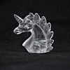 Natural Quartz Crystal Carved Healing Unicorn Figurines PW-WG79758-05-1