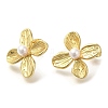 Flower Rack Plating Brass Stud Earrrings EJEW-L097-25G-2