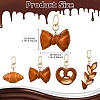 1 Set 4Pcs 4 Styles Simulated Alkaline Water Bread Keychains ST-CJ0028-10-2