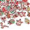 36Pcs 12 Styles Single Face Printed Wood Big Pendants WOOD-TA0002-93-2