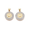 Brass Micro Pave Clear Cubic Zirconia Pendants KK-N287-44GP-04-1