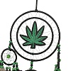 Maple Leaf Woven Net/Web with Feather Hanging Suncatchers HJEW-F024-01-2