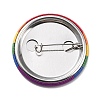 Flat Round Rainbow Strip Iron Brooch LS-JEWB-P009-A01-2