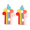 Opaque Resin Pendants RESI-CJC0011-32B-02-1