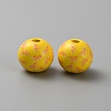 Printed Wooden European Beads WOOD-CJC0014-04F-1