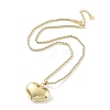 Rack Plating Brass Puffed Heart Pendant Necklaces for Women NJEW-D057-01G-1