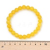 Natural Yellow Jade Bead Stretch Bracelets BJEW-K212-B-038-5