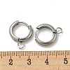 Tarnish Resistant 201 Stainless Steel Huggie Hoop Earring Findings STAS-P283-01Y-P-3