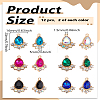 12Pcs 6 Colors Glass Rhinestone Pendants FIND-LP0004-18-2
