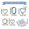 10Pcs 5 Style Zinc Alloy Spring Gate Rings PALLOY-GN0001-02-3