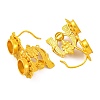 Flower Brass Earring Hooks with Round Tray KK-G502-23C-G-2