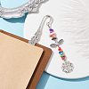 Tibetan Style Alloy Feather Bookmark AJEW-JK00310-02-2