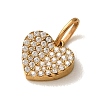 304 Stainless Steel Micro Pave Clear Cubic Zirconia Charms CU-CBA703A-04G-03-2