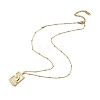 Brass Cubic Zirconia Pendant Necklaces NJEW-H051-01G-01-4